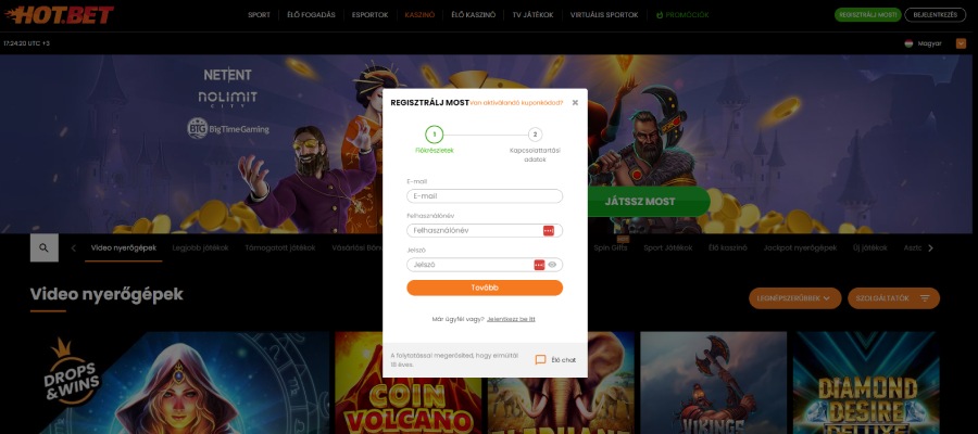 Hotbet Casino Regisztráció